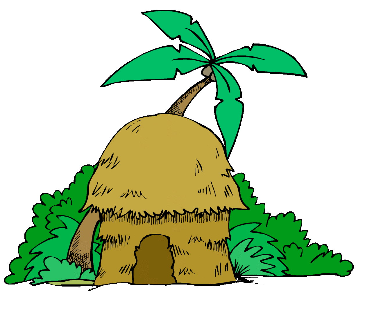 Jungle village clipart vector