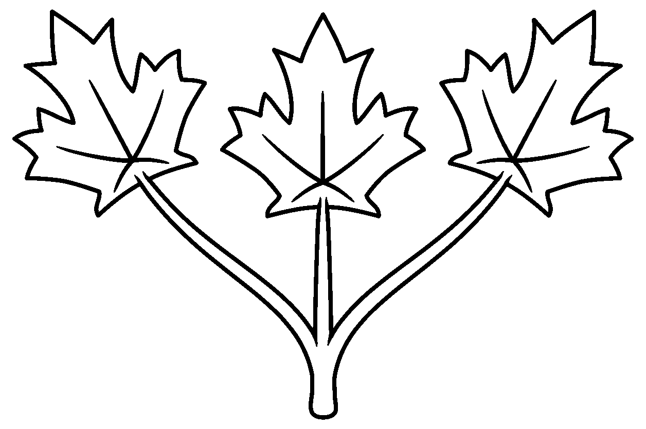 Maple leaf traceable heraldic art clipart free