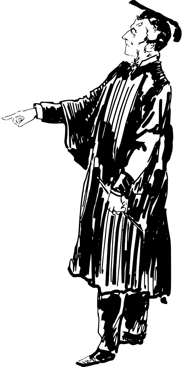 Lawyer judge man historic robe image from clipart