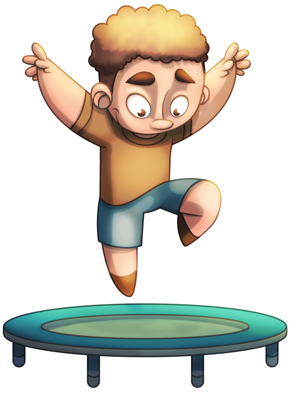 Boy jump ing trampoline vector clipart images