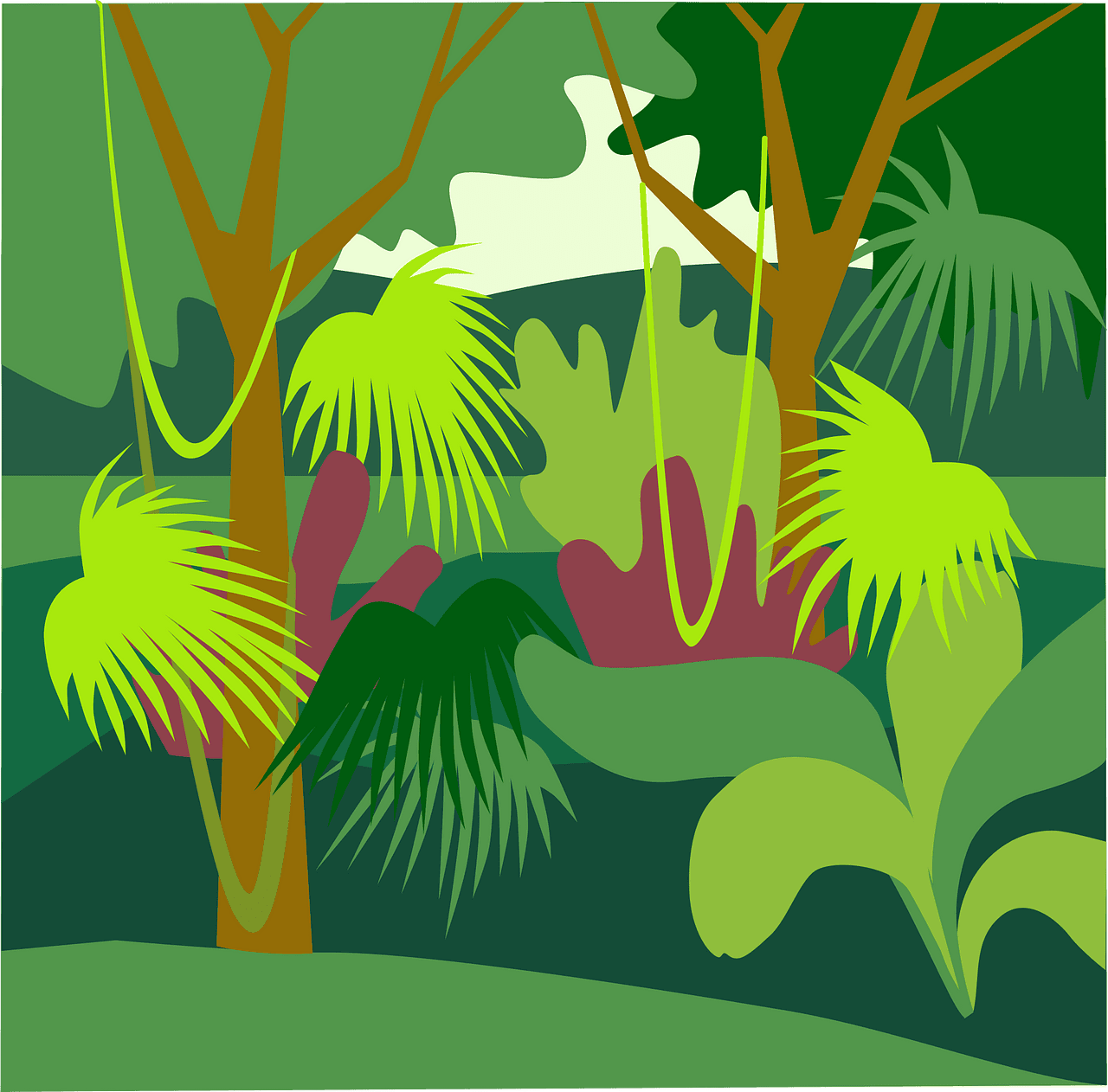 Jungle rainforest vector clipart images 2