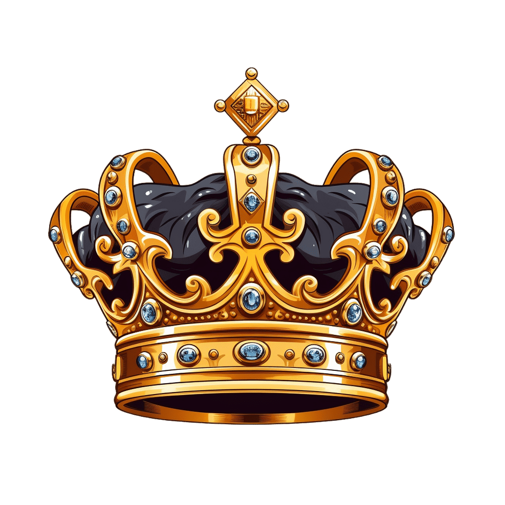 King crown rose clipart vector