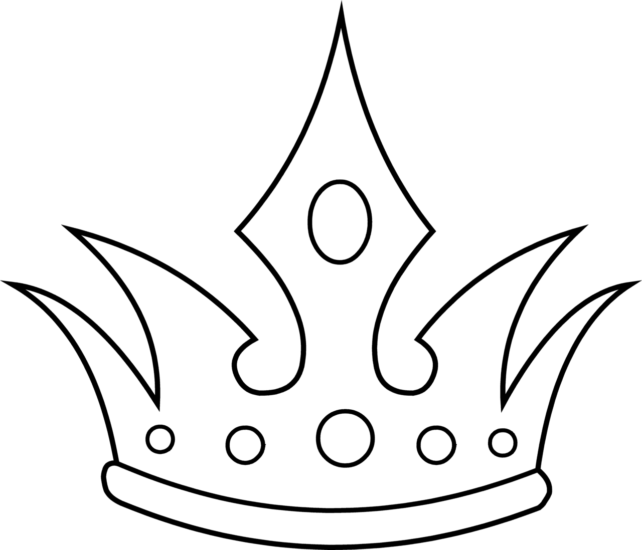 King crown clipart black and white line art free