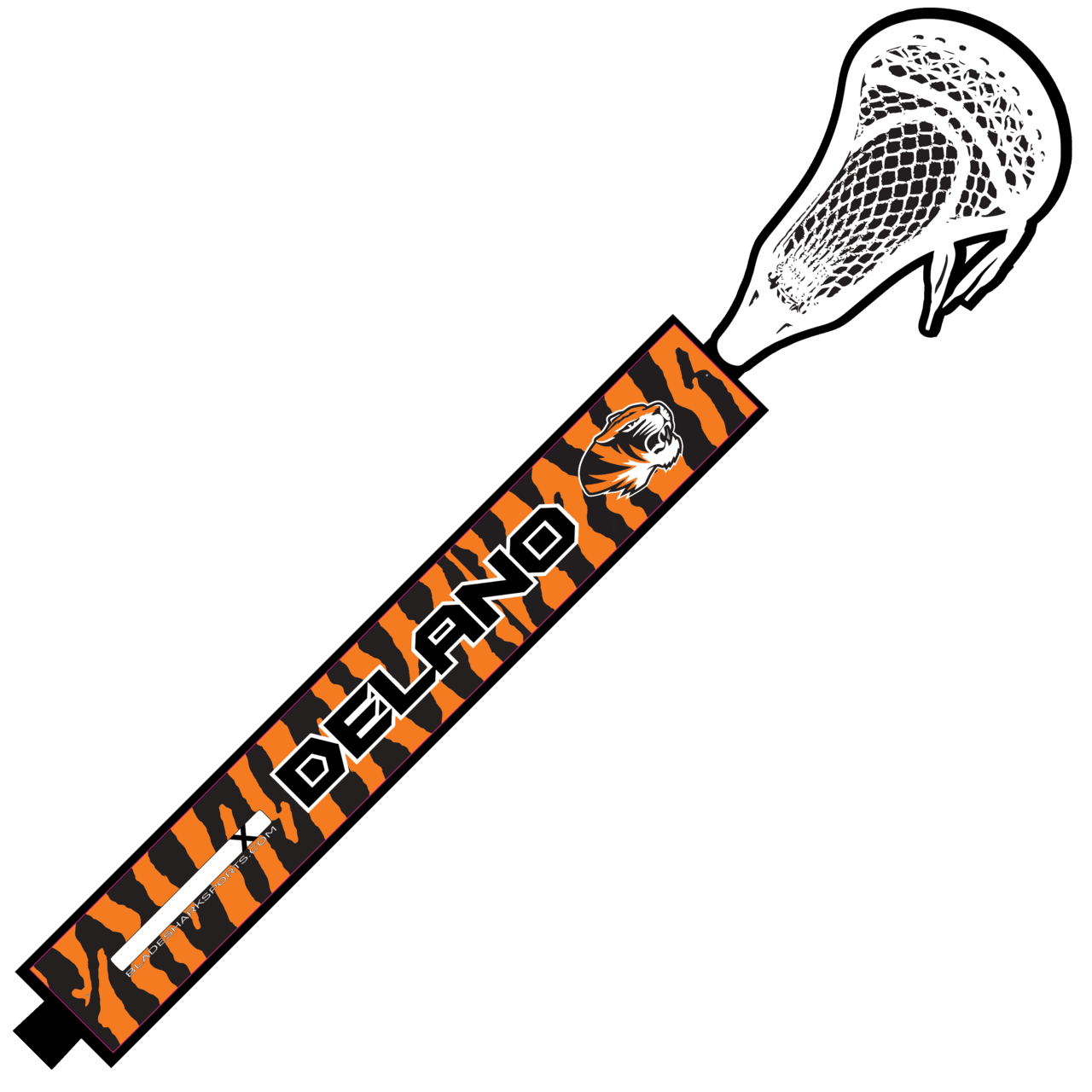 Shop delano tigers custom lacrosse stick wrap bladeshark sports clipart free