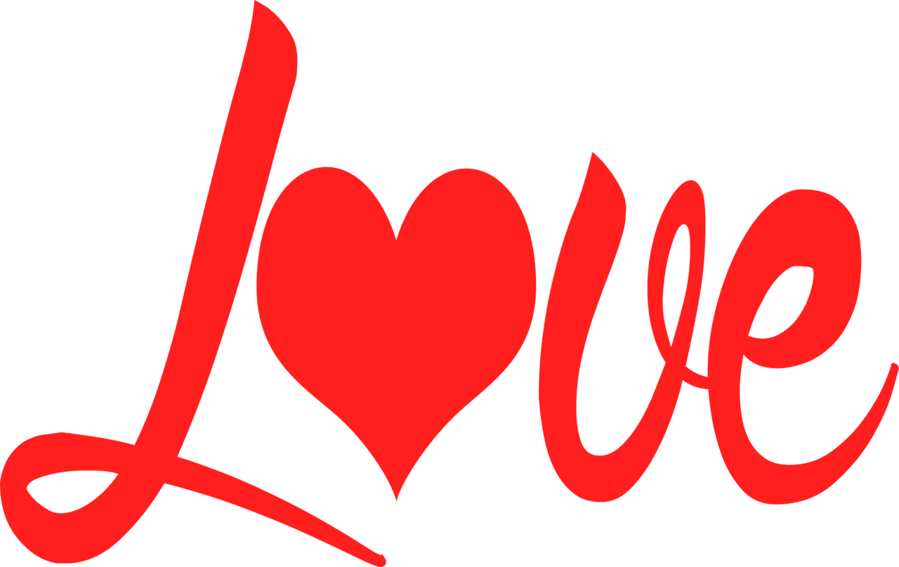 Love is lettering vector clipart images